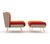 Contemporary armchair with footstool