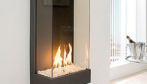 wall-mounted fireplace