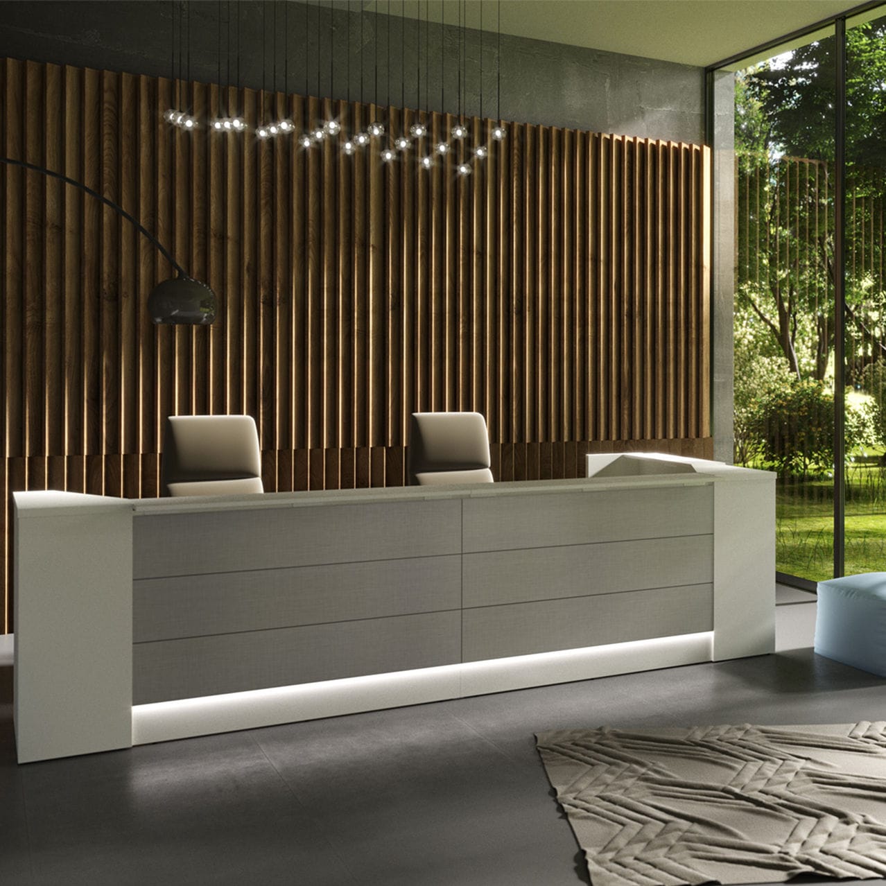 L Shaped Reception Desk Mir Newform Ufficio Wooden