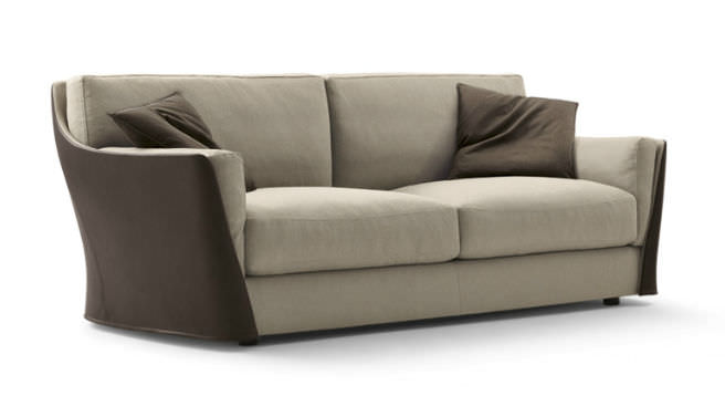 Contemporary Sofa Fabric Leather Contract Vittoria Giorgetti Contemporary Sofa Fabric Leather Contract