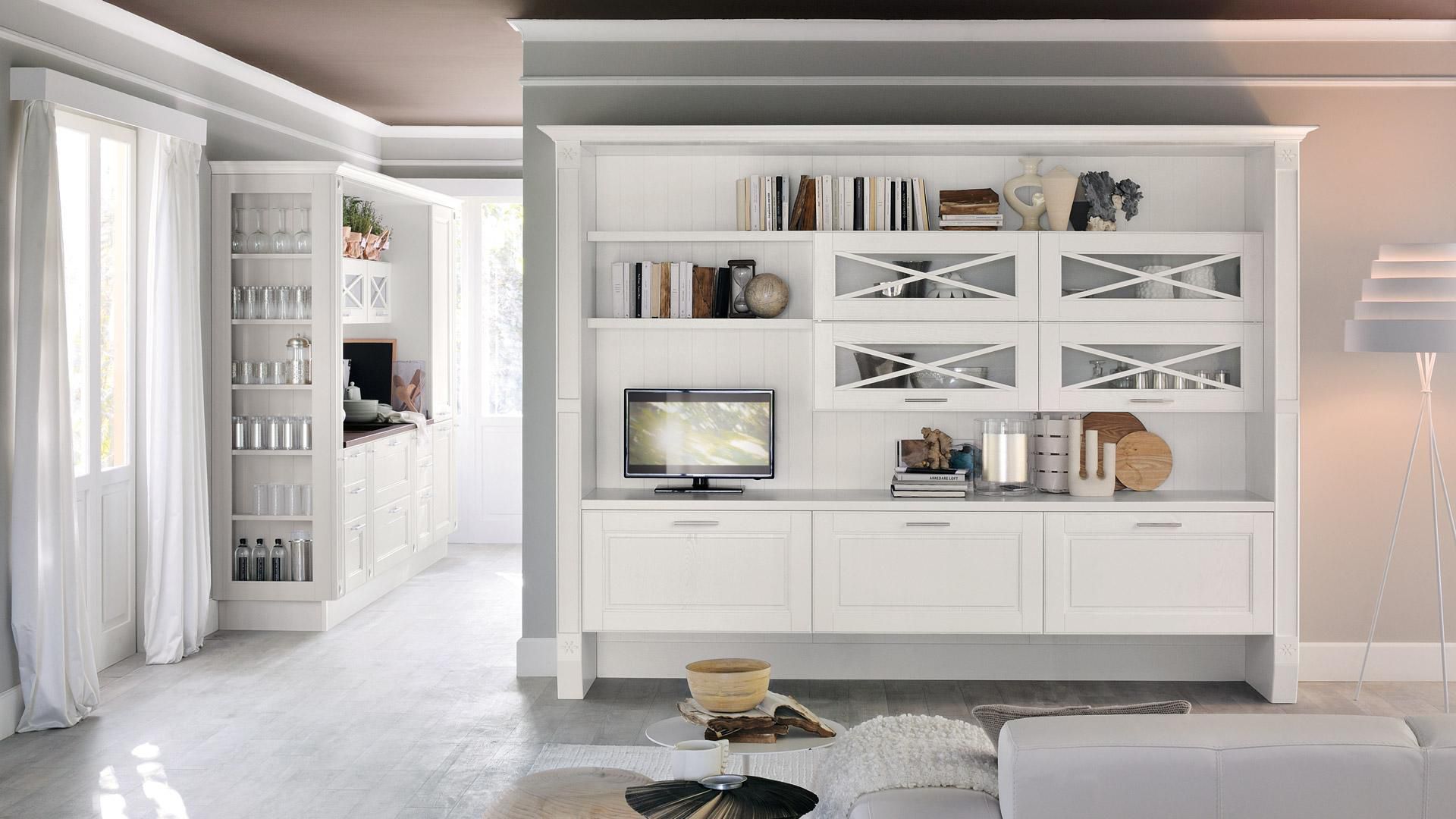 Wall-mounted bookcase / traditional / wooden - AGNESE - CUCINE LUBE Wall-mounted bookcase / traditional / wooden - AGNESE - CUCINE LUBE