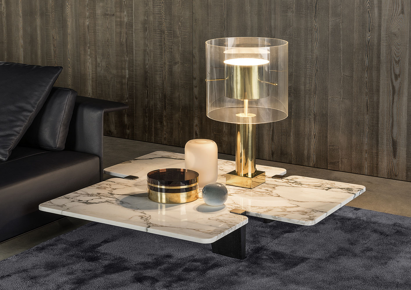 Contemporary Coffee Table Oak Metal Marble Jacob Minotti Contemporary Coffee Table Oak Metal Marble Jacob