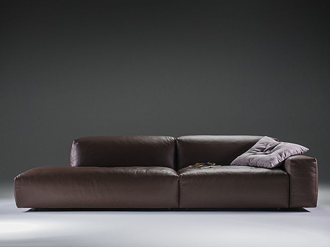 Contemporary Sofa Leather 3 Seater Brown Cloud By Sanja Contemporary Sofa Leather 3 Seater Brown