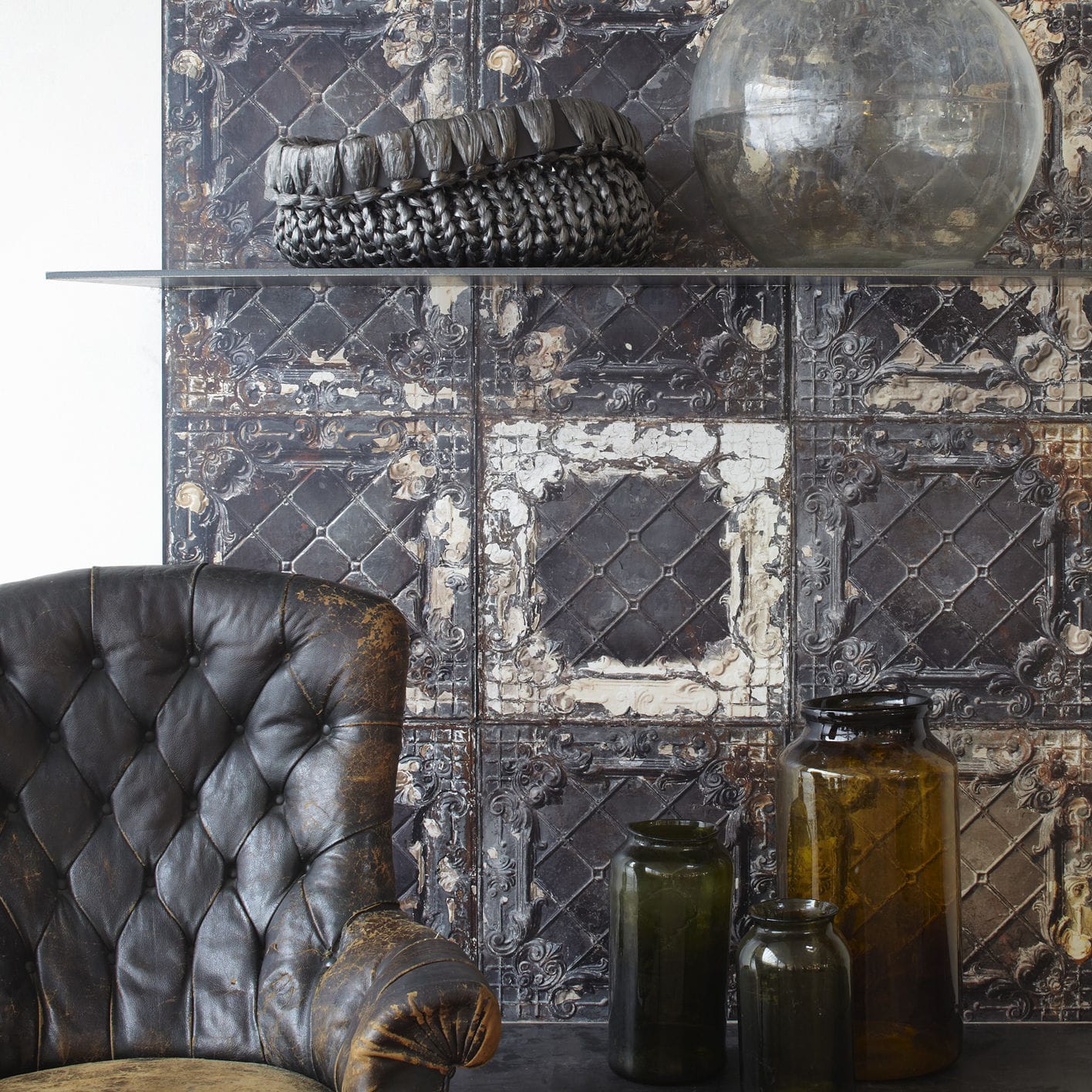 classic wallpaper vintage rustic patterned tin 07 by merci