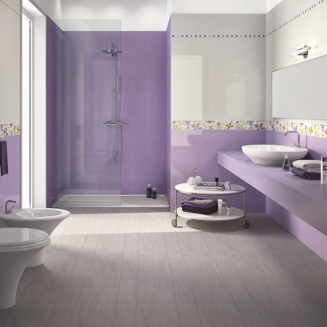 Salle de bain orange et violet: renovation de salle bain. salle de ...