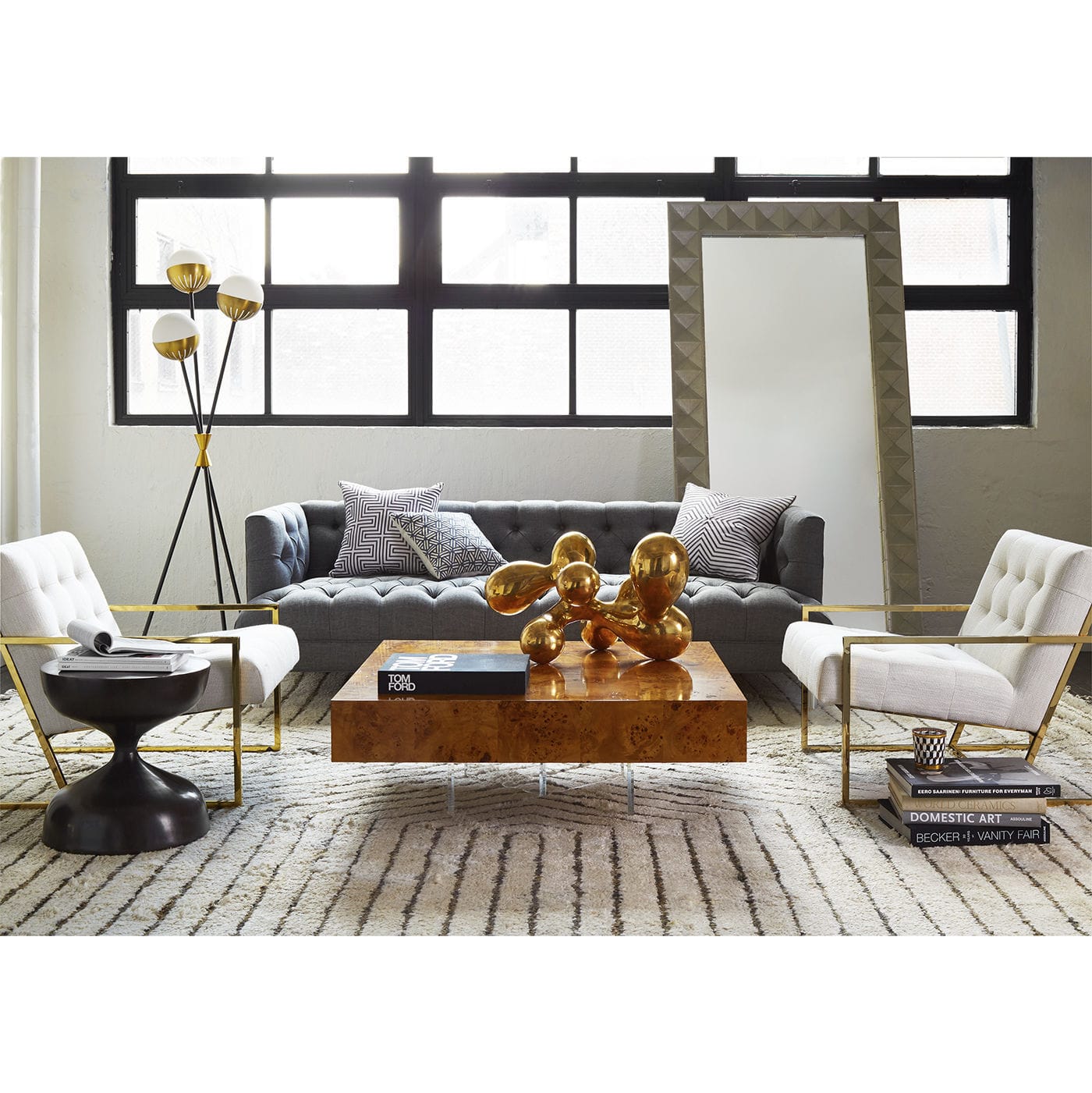 Contemporary Coffee Table Wooden Acrylic Square Bond Contemporary Coffee Table Wooden Acrylic Square