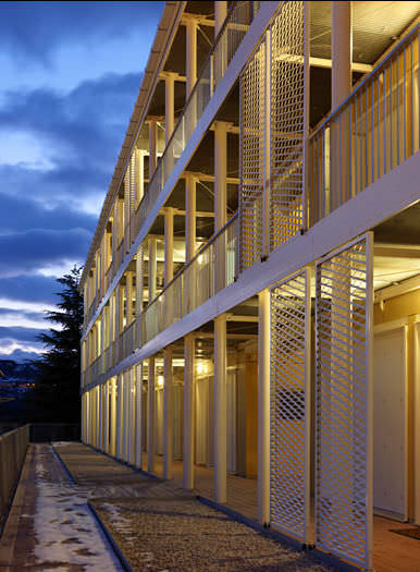 prefab house contemporary wood metal social housing ille