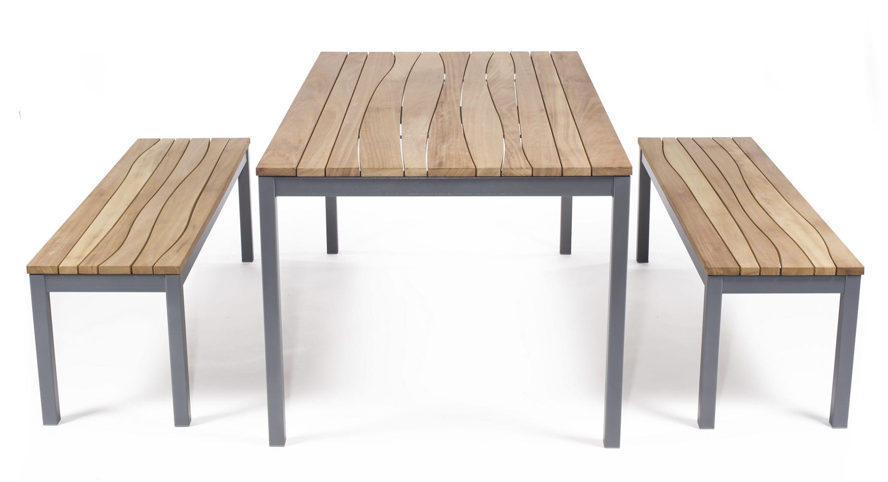 Contemporary bench and table set / steel / wooden / indoor - WAVE by ... Contemporary bench and table set / steel / wooden / indoor - WAVE by ...
