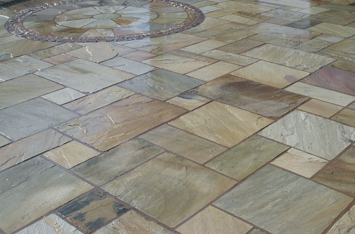 Garden Tile Floor Natural Stone Sandblasted Mint Fossil Garden Tile Floor Natural Stone Sandblasted