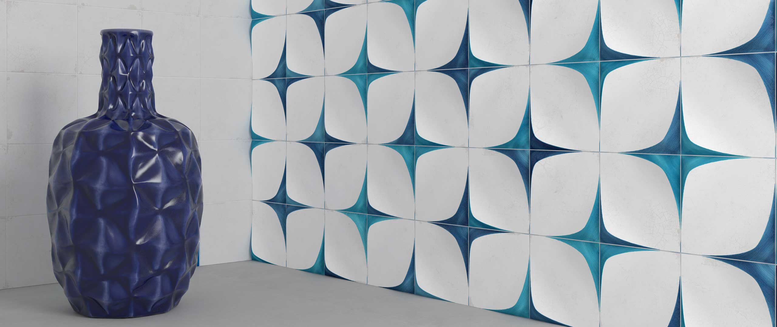 Indoor Tile Wall Ceramic Geometric Pattern Leaf Decor Indoor Tile Wall Ceramic Geometric Pattern