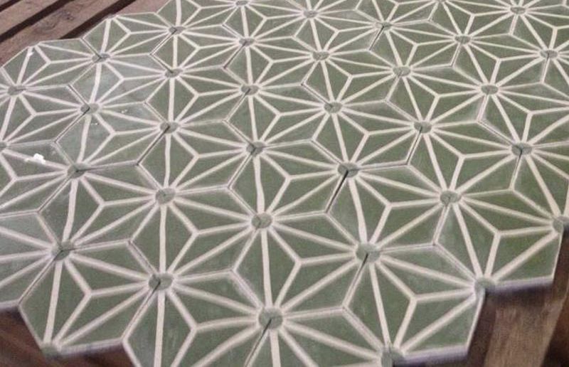Indoor Encaustic Cement Tile Floor Geometric Pattern Handmade Indoor Encaustic Cement Tile Floor Geometric Pattern Handmade