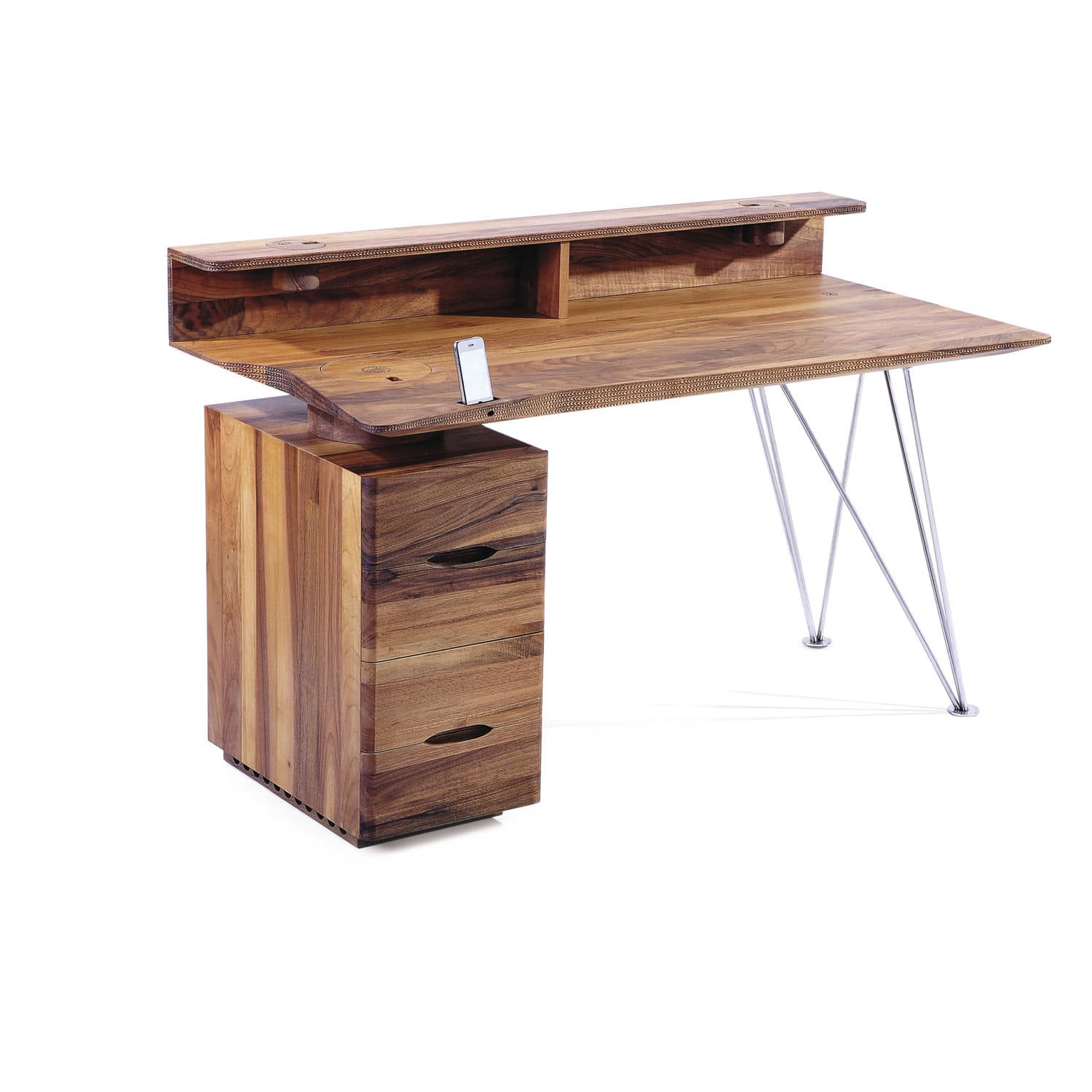 Wooden Desk Stainless Steel Scandinavian Design With Storage Wooden Desk Stainless Steel Scandinavian Design With Storage Iwave By Salih Tesdžić