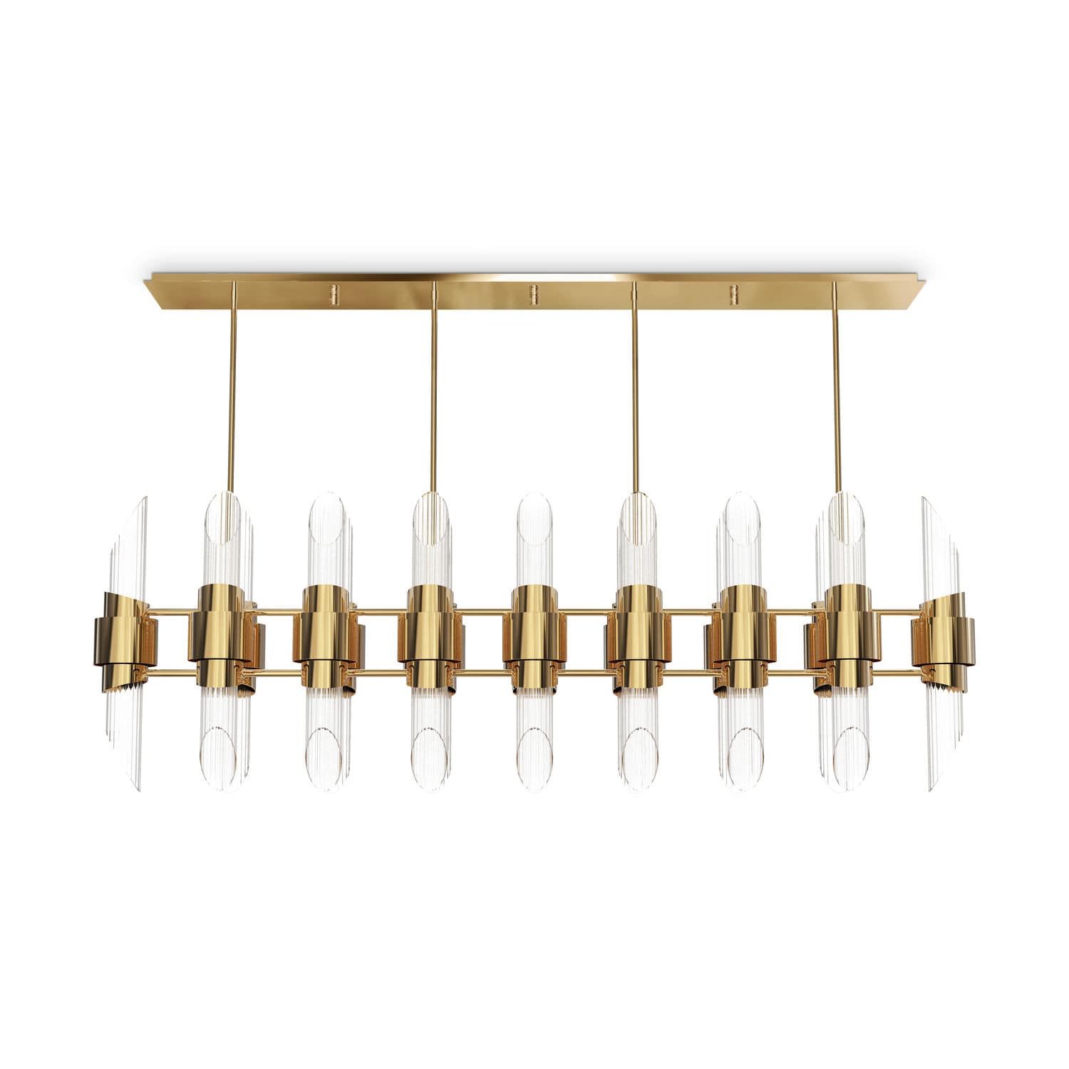 Contemporary Chandelier Crystal Brass Tycho Rectangular Contemporary Chandelier Crystal Brass Tycho Rectangular