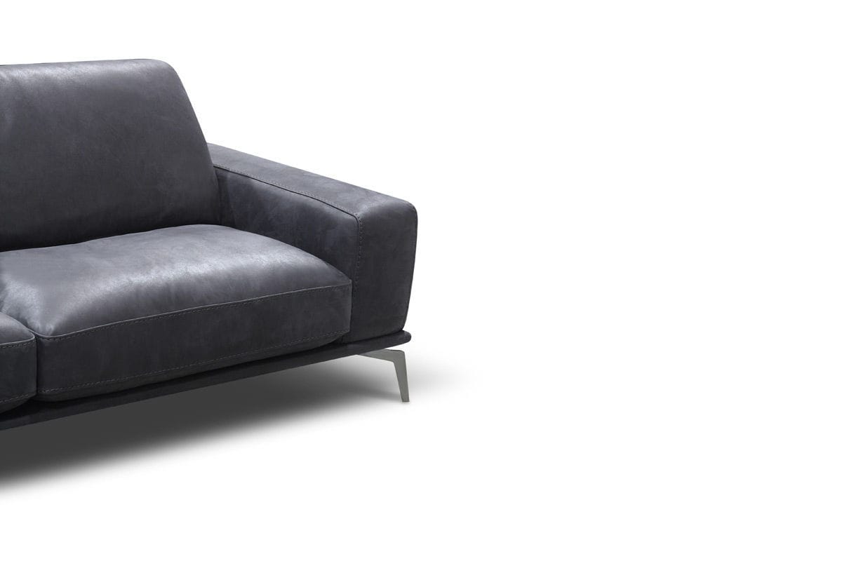 Contemporary Sofa Fabric Leather Metal Tivoli Saporini Contemporary Sofa Fabric Leather Metal