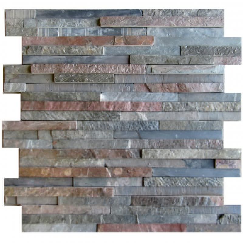 Indoor Mosaic Tile Wall Slate Geometric Pattern Stacked Indoor Mosaic Tile Wall Slate Geometric Pattern