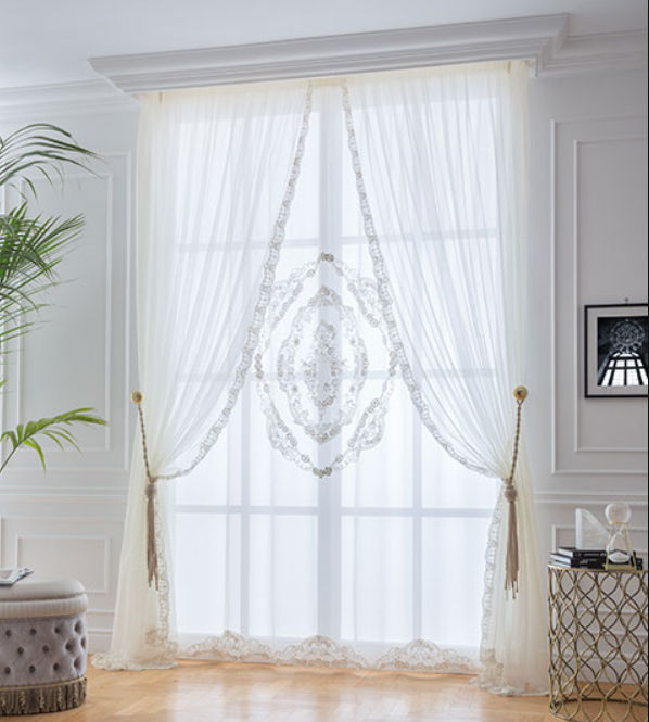 Floral Pattern Sheer Curtain Fabric Miss Model Chicca Orlando