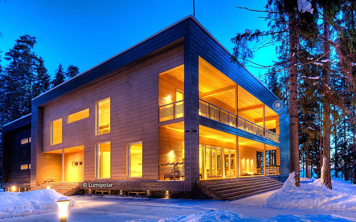 prefab house / contemporary / glue-laminated wood / two-story - PREMIER 776