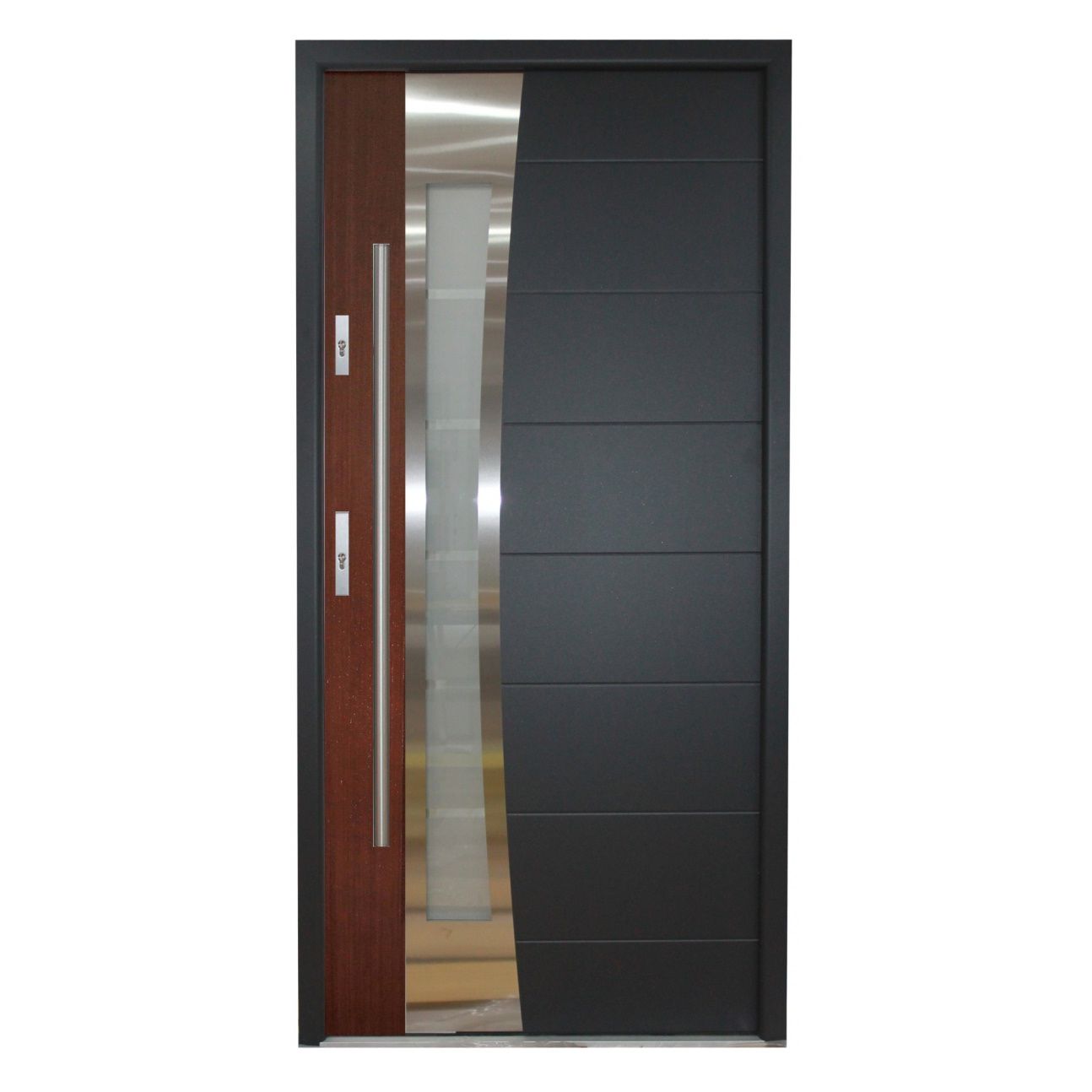 Entry Door Swing Wood Veneer Stainless Steel Porto Ville Doors Entry Door Swing Wood Veneer Stainless Steel Porto