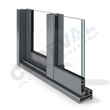 Aluminum Window C 60 Codeval Sliding Double Glazed