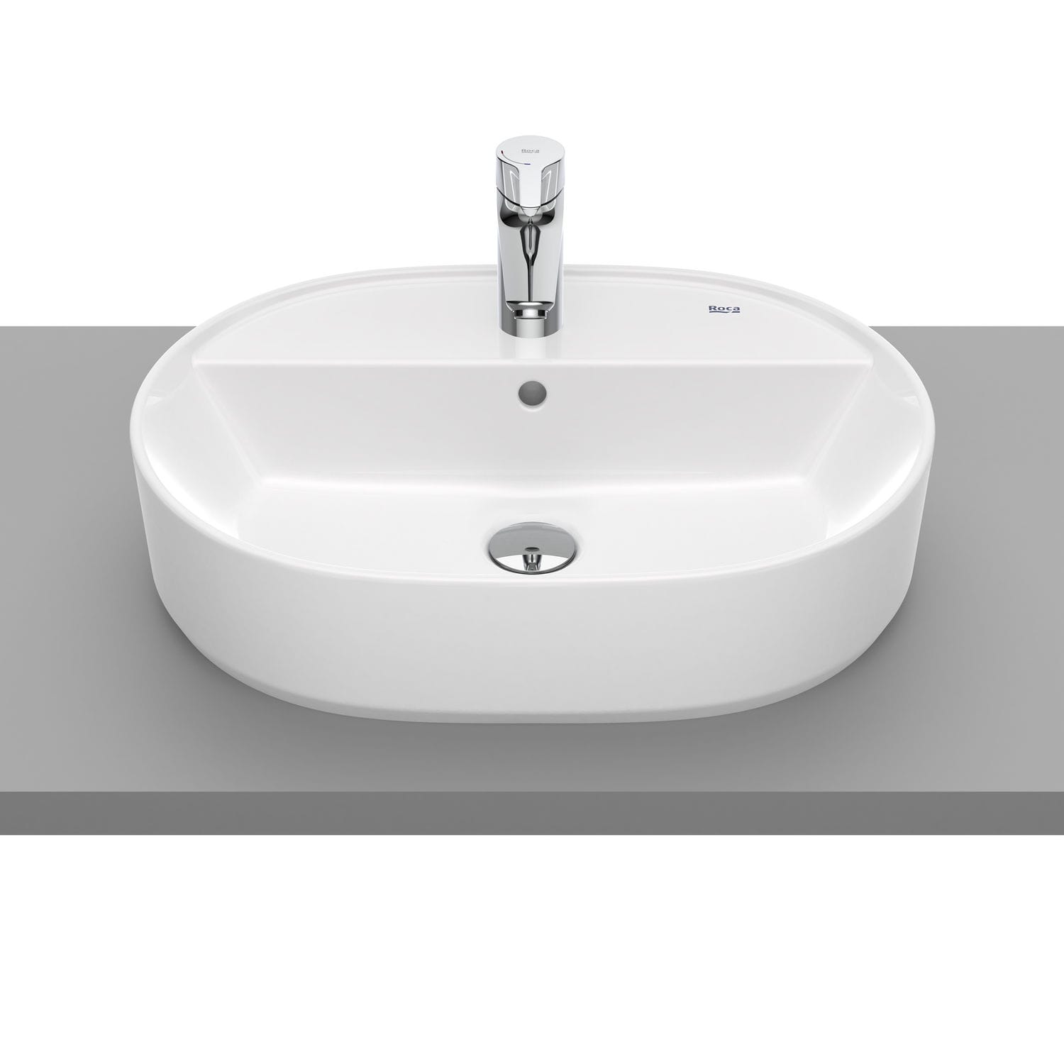 Countertop Washbasin The Gap Round Roca Porcelain Oval