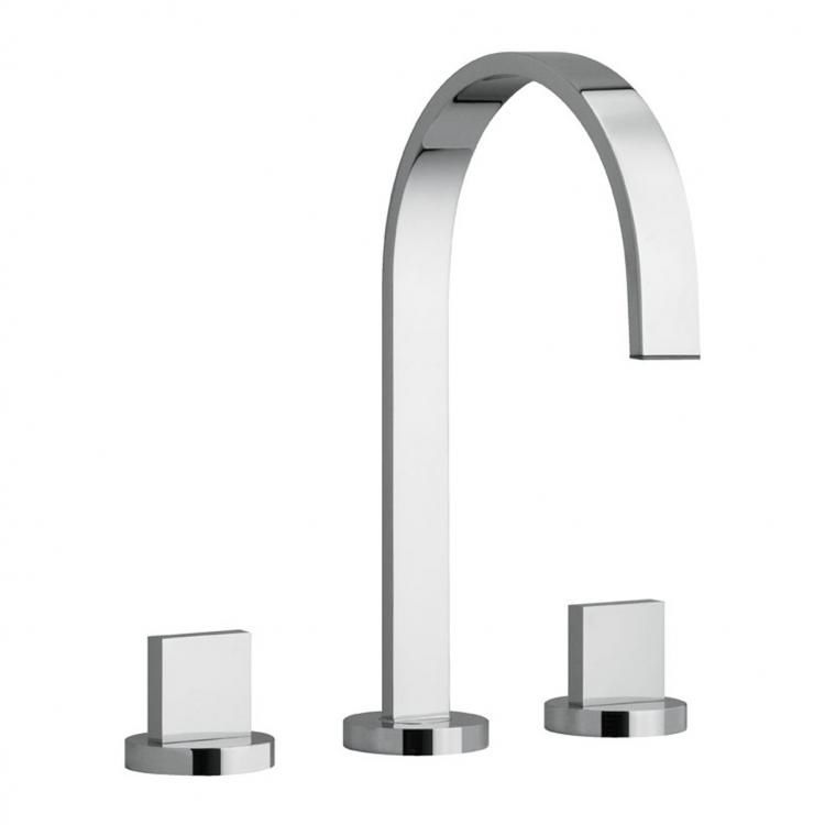Double Handle Washbasin Mixer Tap Free Standing Metal