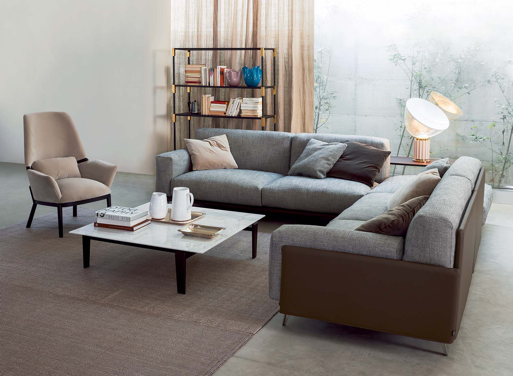 Corner sofa modular contemporary leather FRAME Arflex