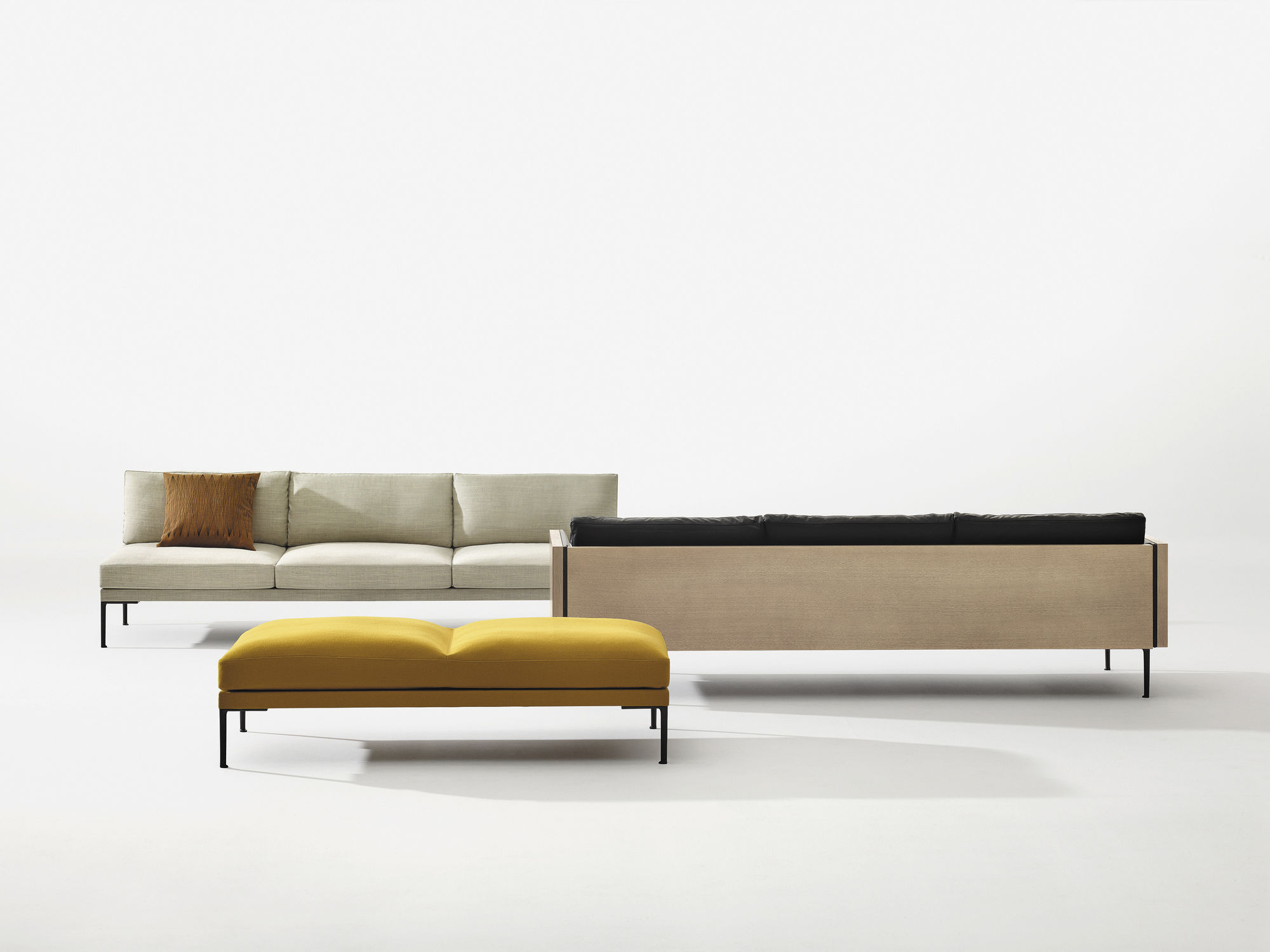 Modular sofa contemporary leather fabric STEEVE Arper