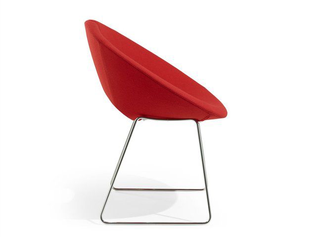 contemporary bar chair central base sled base fabric little