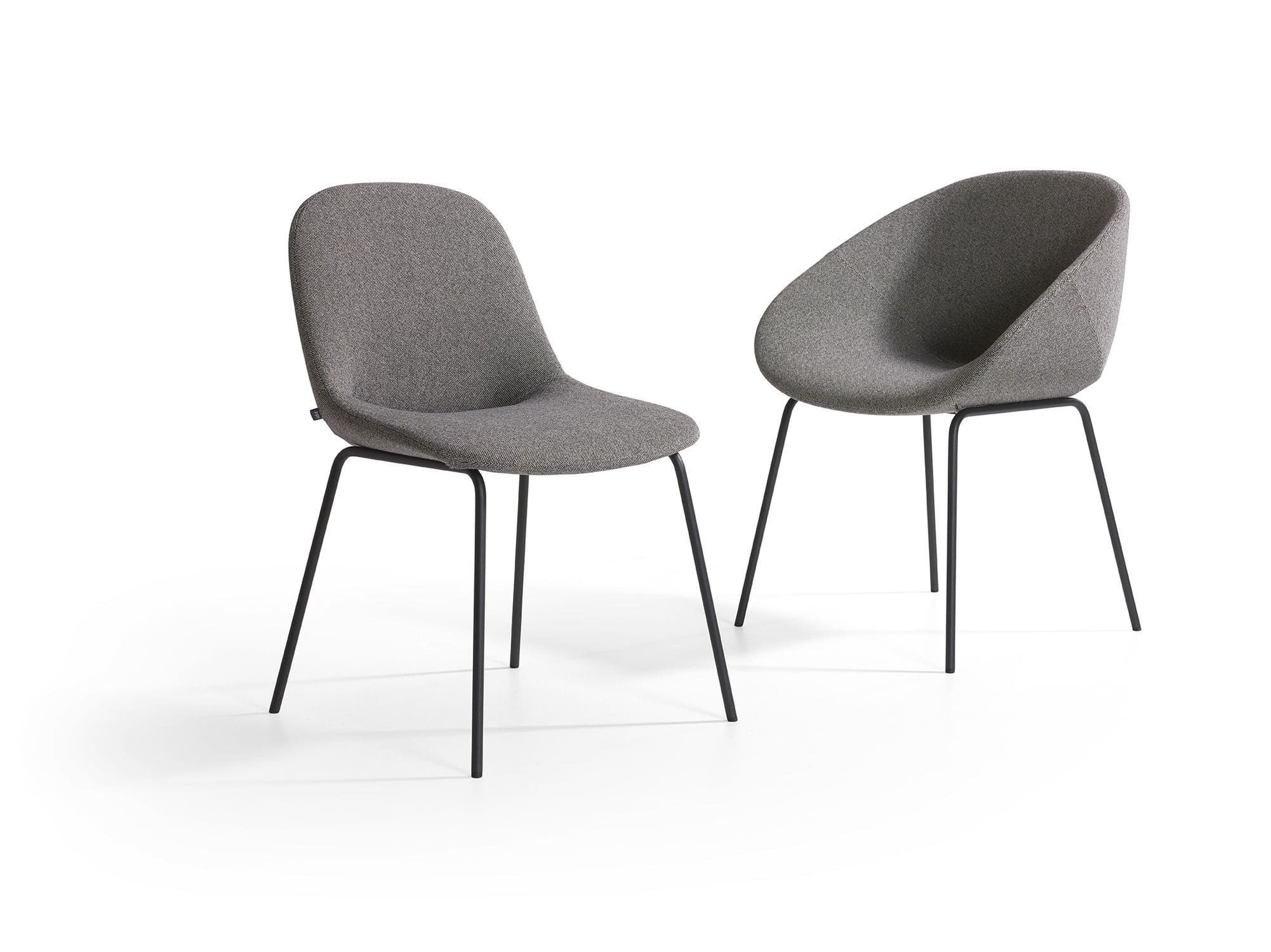 contemporary chair upholstered with armrests sled base beso