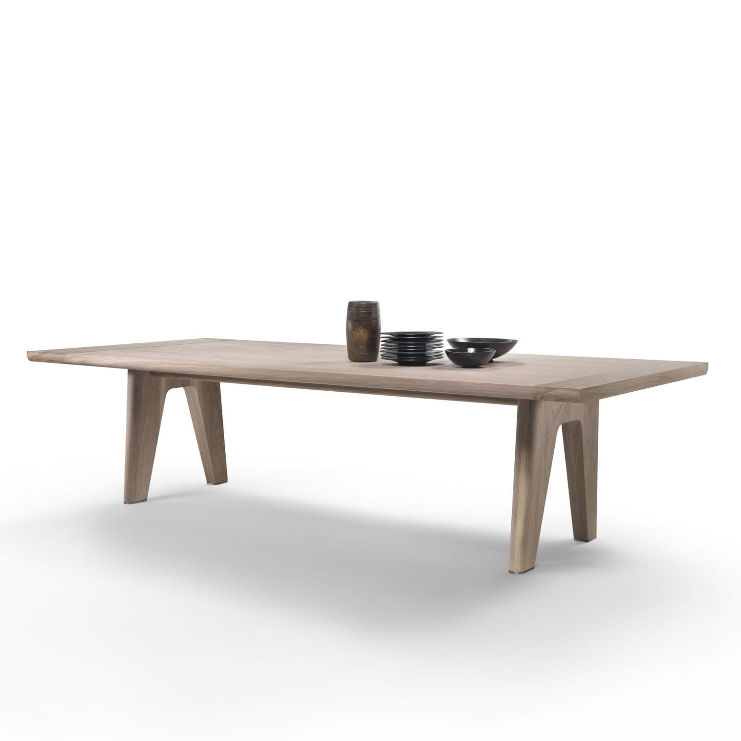 Contemporary Dining Table Metal Solid Wood Stained Contemporary Dining Table Metal Solid Wood Stained Monreale