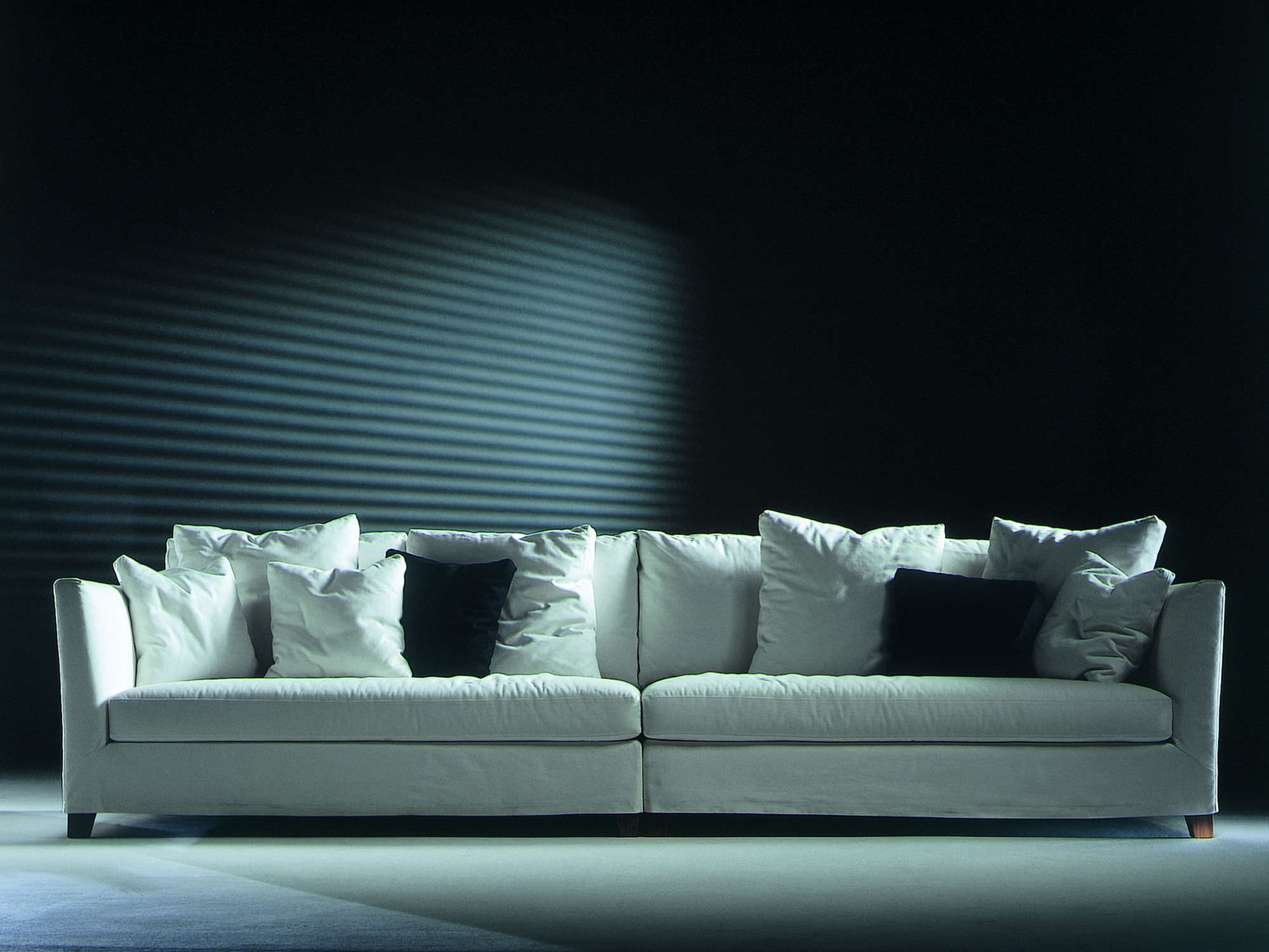 Modular sofa contemporary leather fabric VICTOR