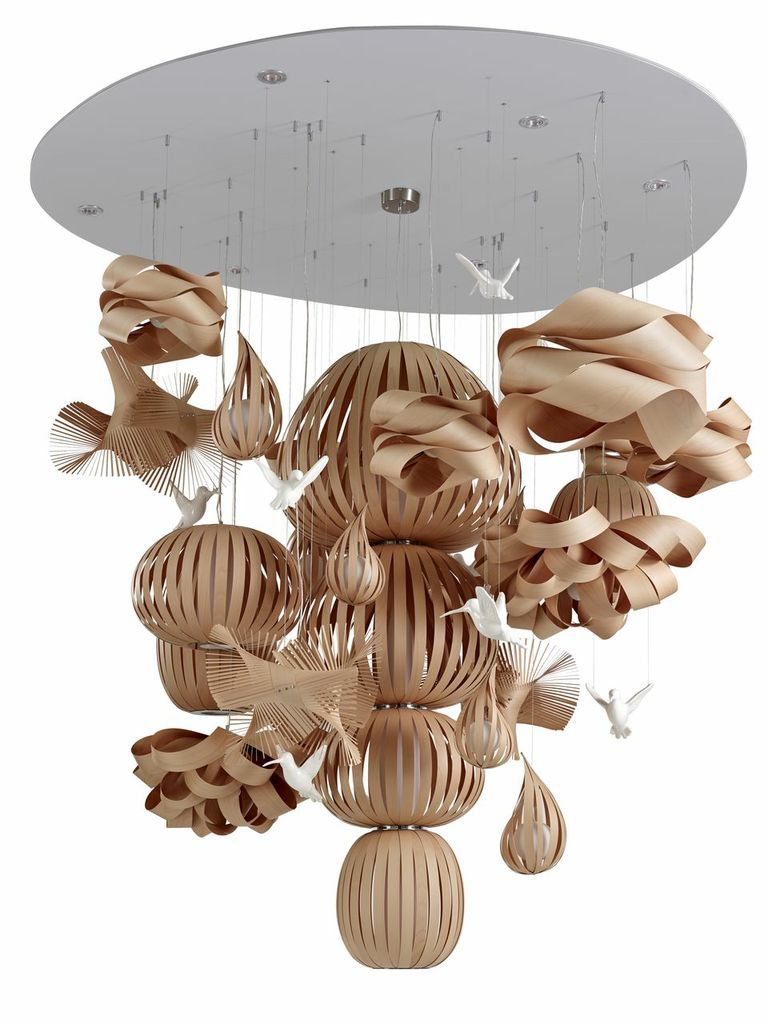 Pendant lamp / original design / wooden - CANDELABRO by Mariví ... Pendant lamp / original design / wooden - CANDELABRO by Mariví ...