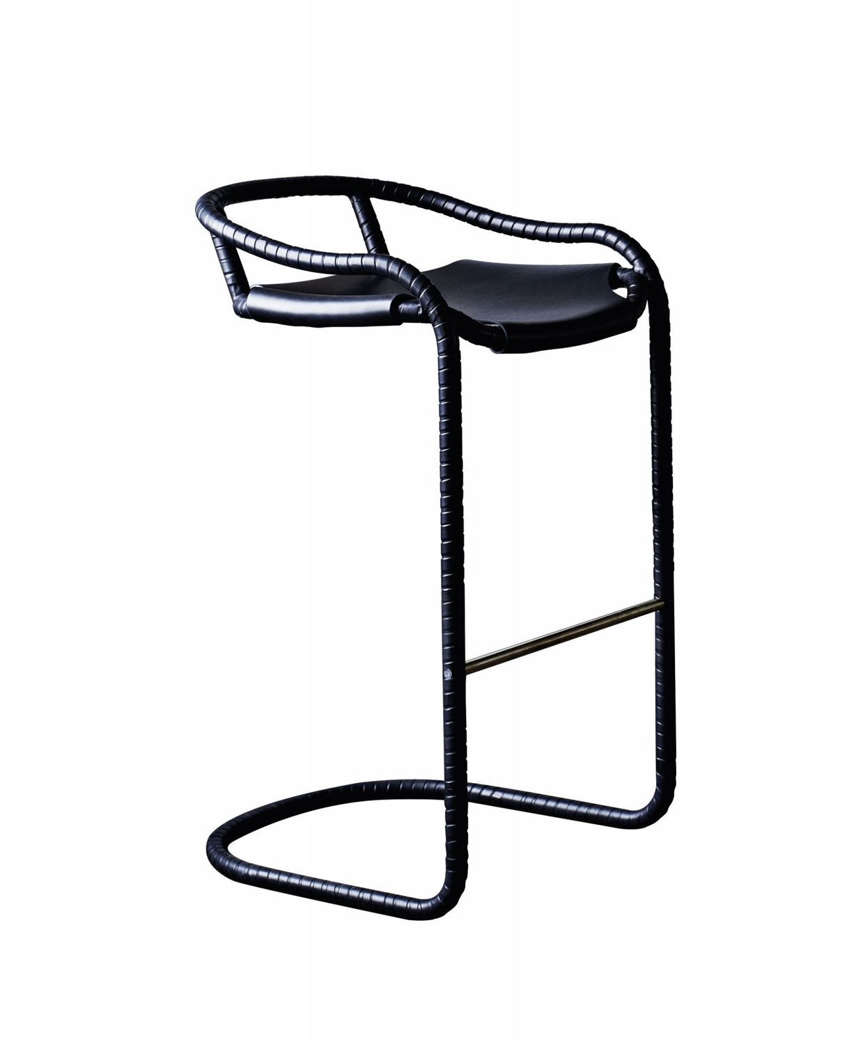Contemporary Bar Stool Leather Metal Commercial Caribou Ochre Contemporary Bar Stool Leather Metal Commercial