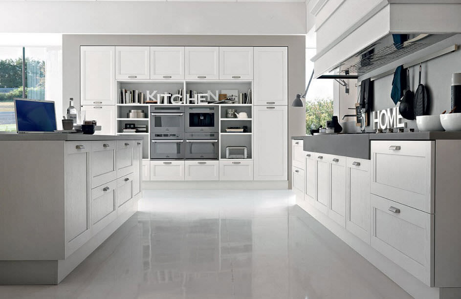 Contemporary kitchen / laminate / lacquered / with handles vintage ... Cucina vintage moderna