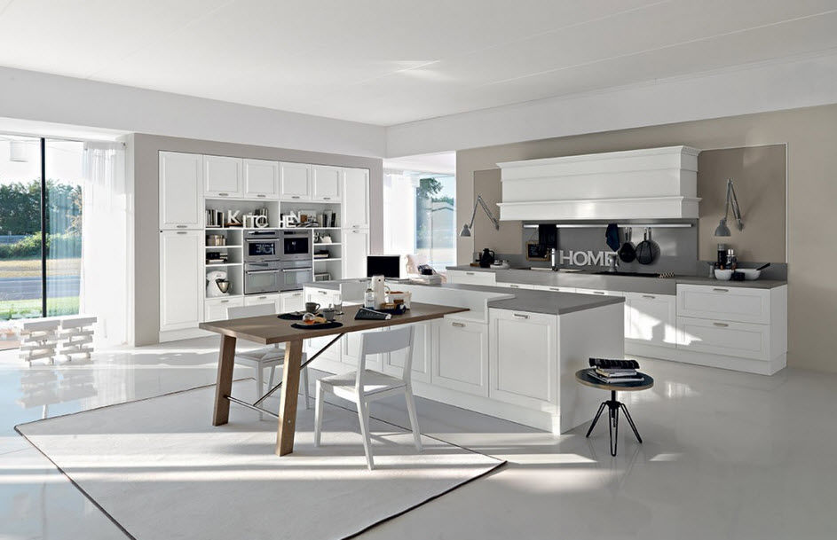 Contemporary kitchen / laminate / lacquered / with handles vintage ... Cucina vintage moderna