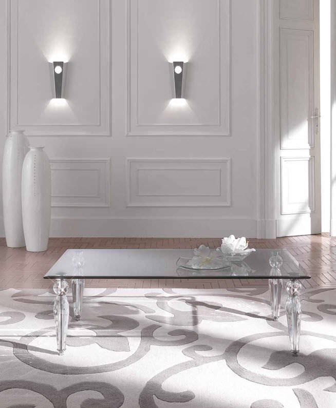 contemporary coffee table / crystal / rectangular / outdoor contemporary coffee table / crystal / rectangular / outdoor