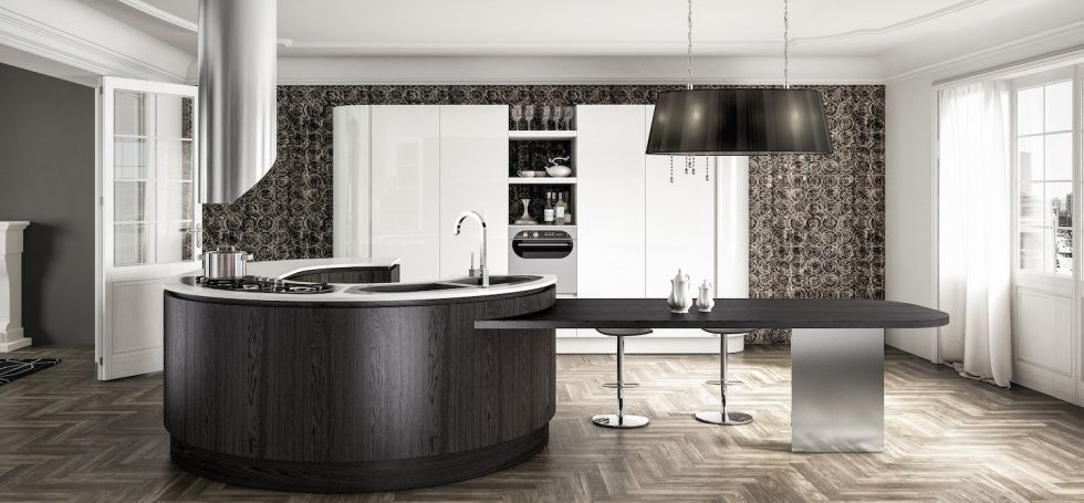Contemporary kitchen / wooden / island / round - B50 - BERLONI Contemporary kitchen / wooden / island / round - B50 - BERLONI