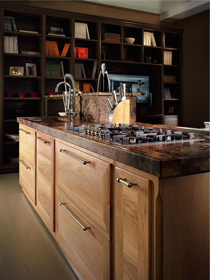 Contemporary kitchen / solid wood / walnut / natural stone - EVITA ... Contemporary kitchen / solid wood / walnut / natural stone - EVITA ...