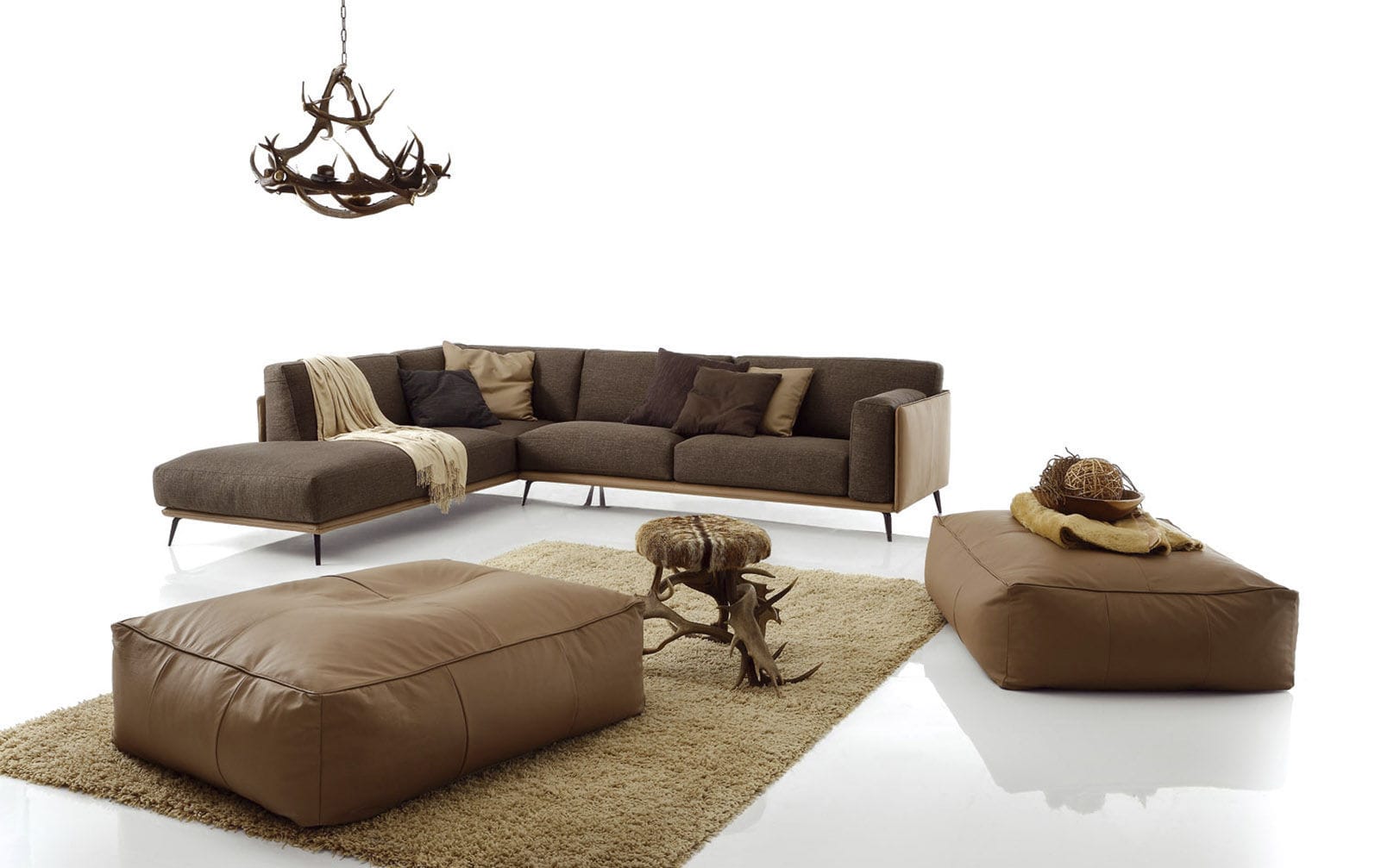 Corner Sofa Contemporary Leather Synthetic Kris Mix Corner Sofa Contemporary Leather Synthetic Kris Mix Low By Spessotto Agnoletto