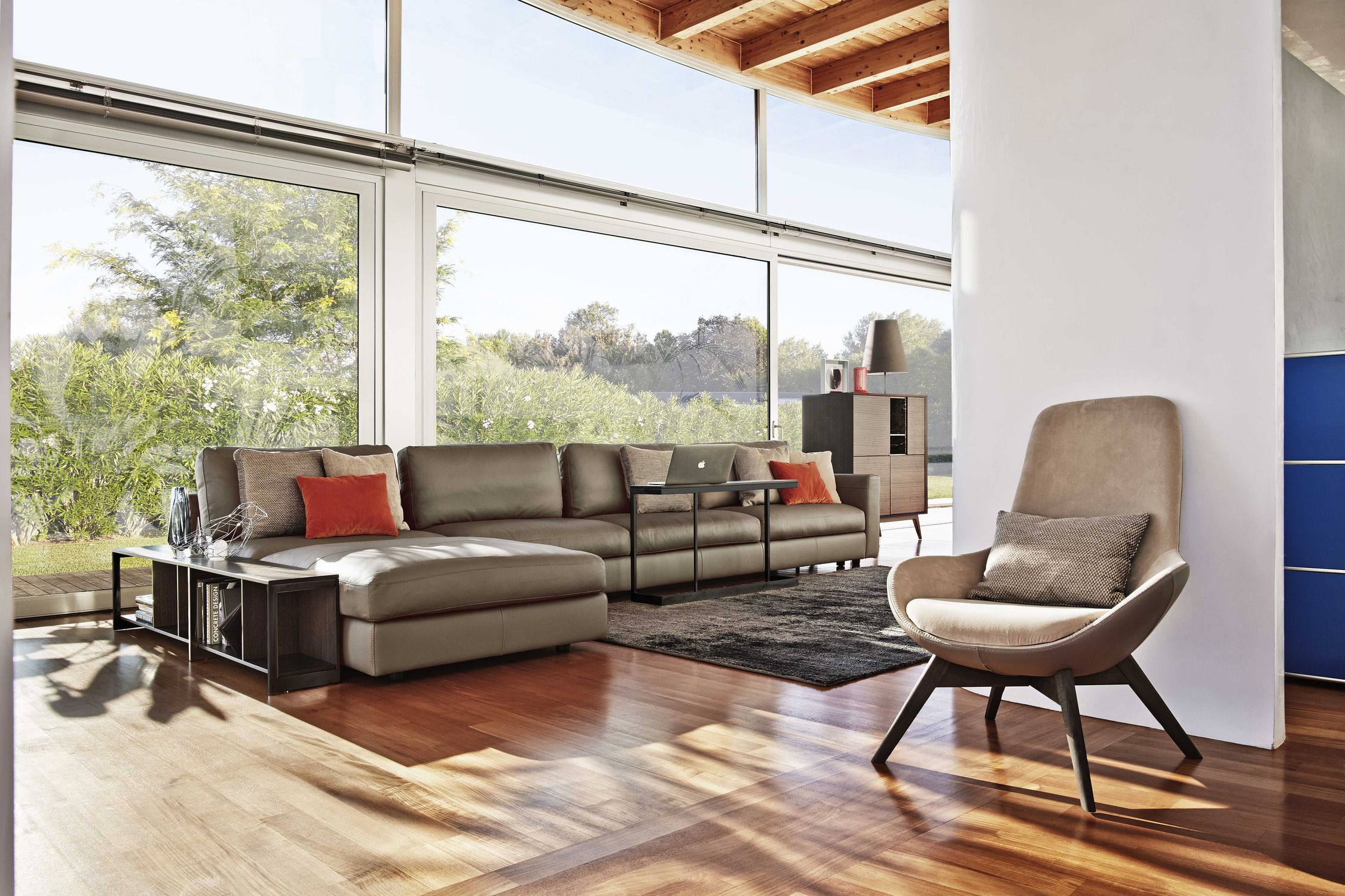 Modular sofa contemporary leather fabric URBAN by