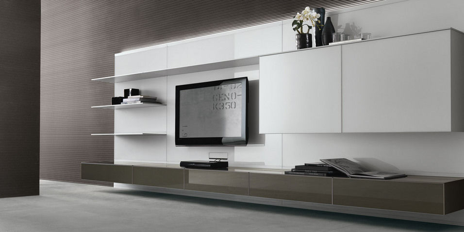 Contemporary TV wall unit / glass - ABACUS LIVING by Giuseppe Bavuso ... Contemporary TV wall unit / glass - ABACUS LIVING by Giuseppe Bavuso ...