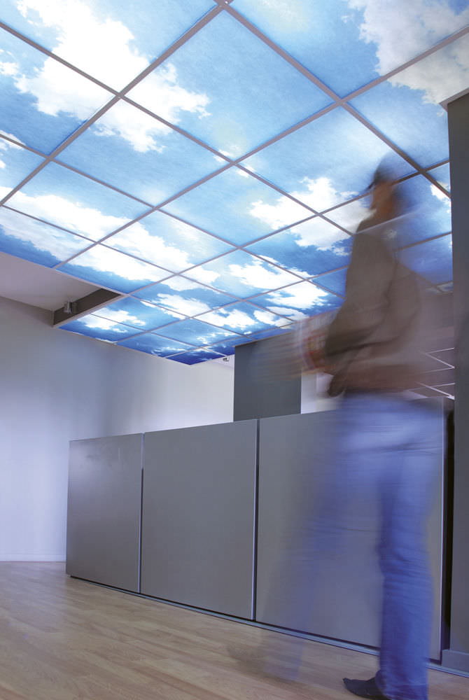 Polyester Suspended Ceiling Tile Printed Dalles Sky Polyester Suspended Ceiling Tile Printed Dalles Sky Retroeclairees