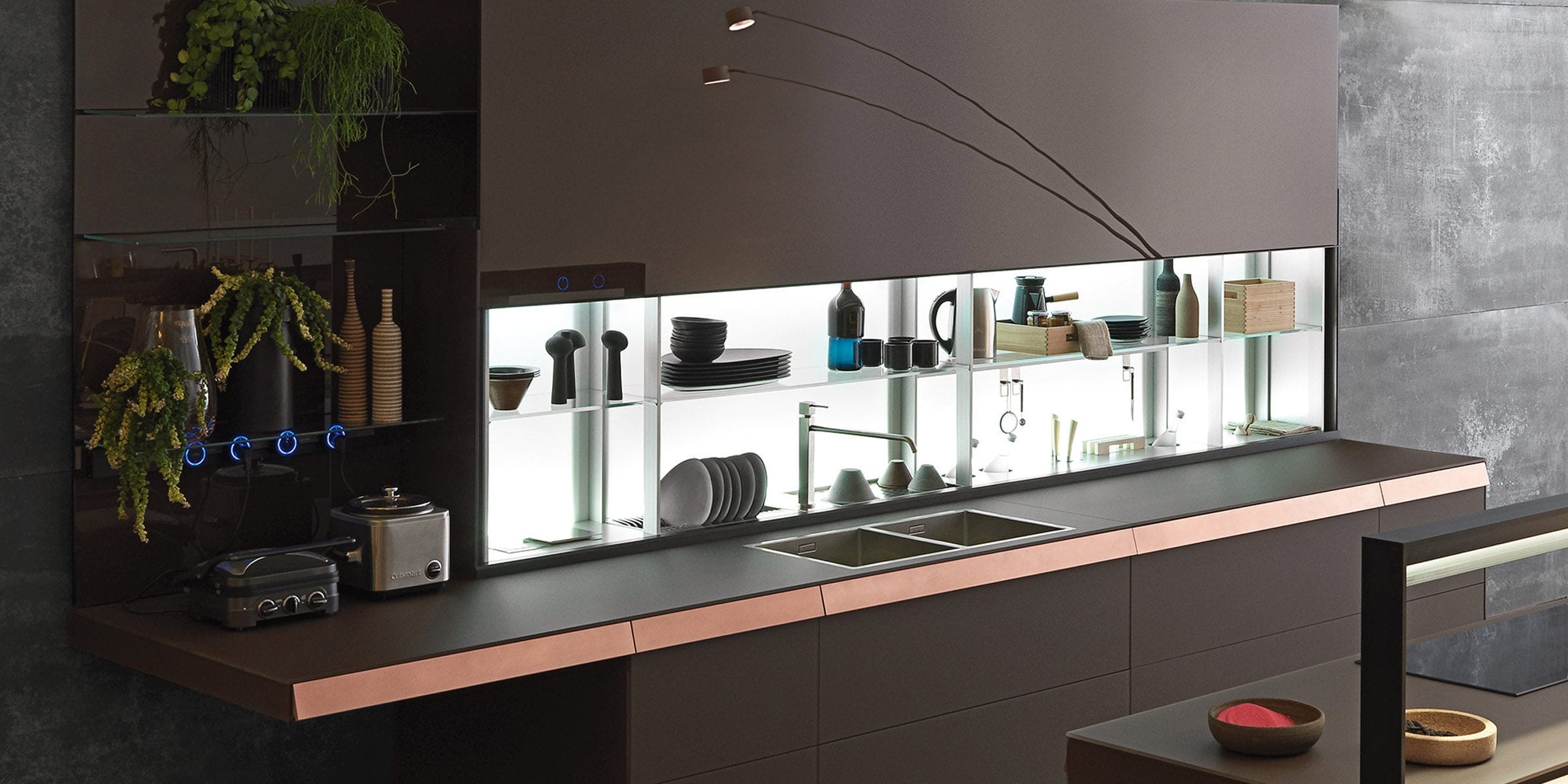 Contemporary shelf / glass / for kitchens / illuminated - AIR LOGICA ... Contemporary shelf / glass / for kitchens / illuminated - AIR LOGICA ...