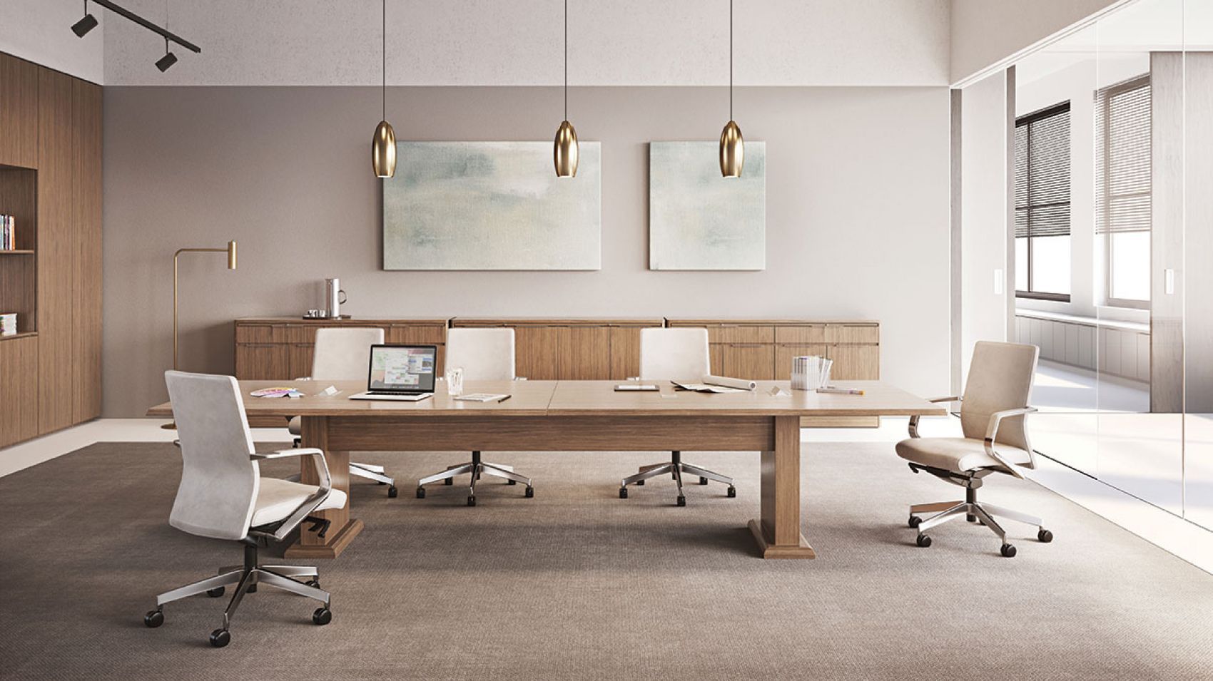 contemporary boardroom table wooden laminate rectangular