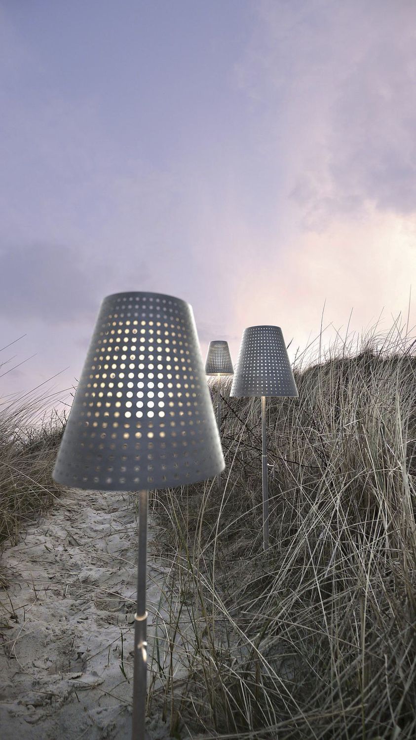 Floor Standing Lamp Contemporary Galvanized Steel Garden