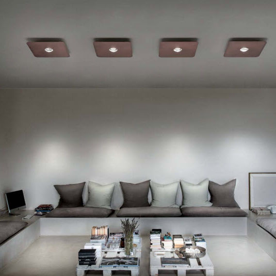 Contemporary Ceiling Light Square Metal Crystal Frozen