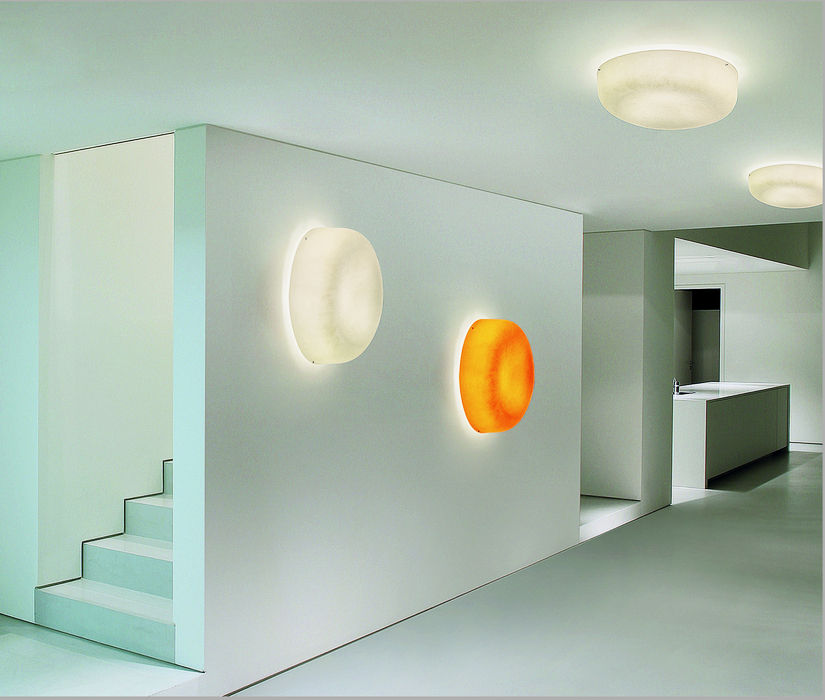 Contemporary Ceiling Light Round Fiberglass Fluorescent Ola Contemporary Ceiling Light Round Fiberglass Fluorescent