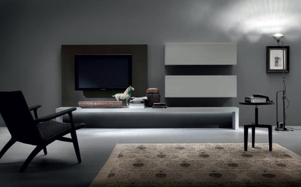 Contemporary TV wall unit / wooden / lacquered wood - LOUNGE ... Contemporary TV wall unit / wooden / lacquered wood - LOUNGE ...