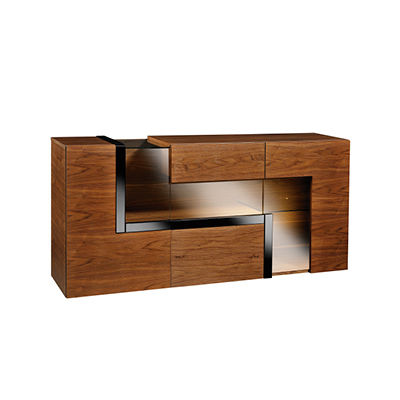 Contemporary Sideboard Wooden With Glass Panel Catania Paged