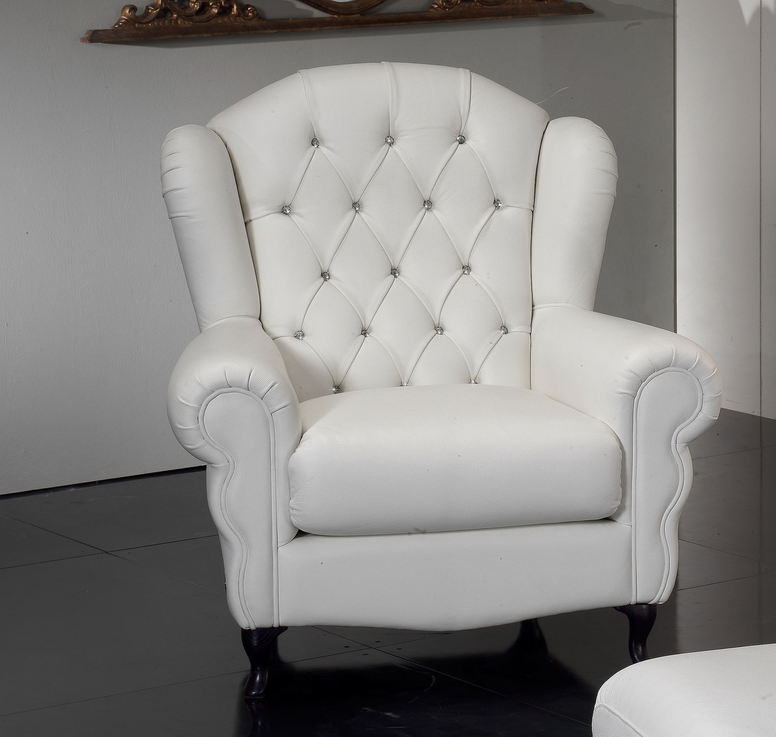 Chesterfield Armchair Fabric Leather With Footrest My Chair Chesterfield Armchair Fabric Leather With Footrest